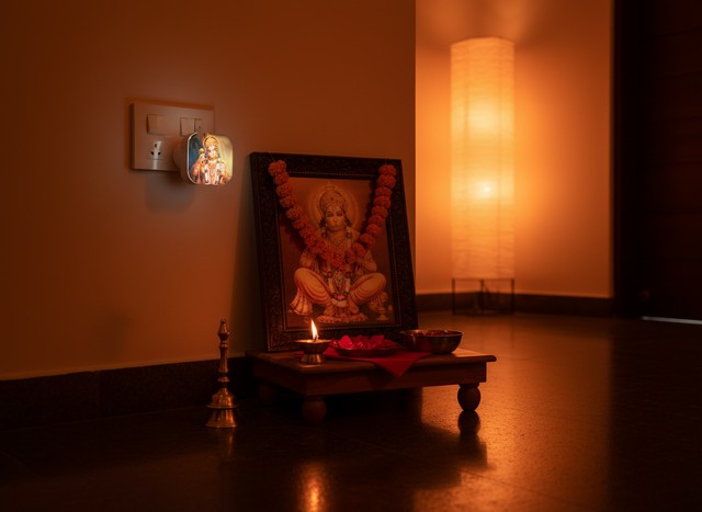 Hanuman Devotional LED Night Lamp